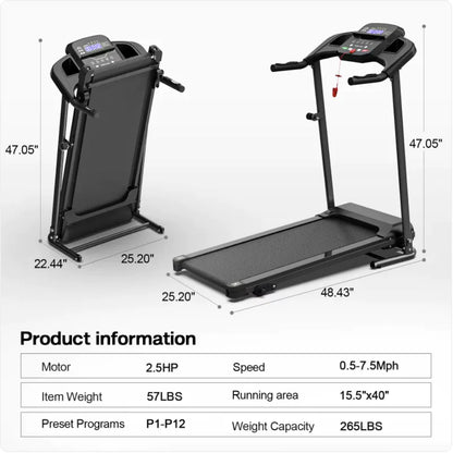 Folding Treadmill with Pulse Sensor